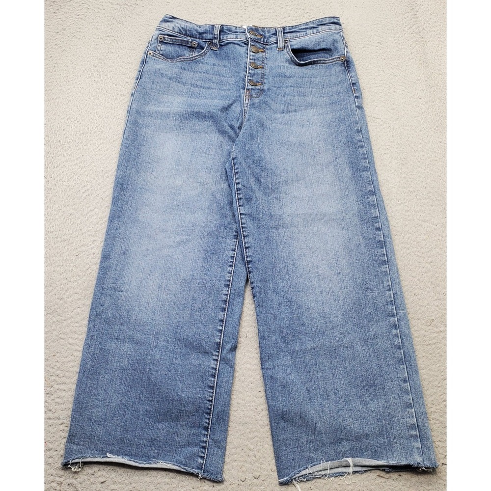 Goodthreads Cropped Jeans Womens 29 Blue Denim‎ Wide Leg Button Fly GT19010726